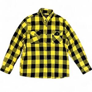 Flannel Bunker The Gadsden Yellow & Black Men’s Checkered Flannel Shirt Size XL